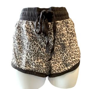 Victoria’s Secret Pajama Shorts Animal Print Black and White Drawstring Size SP